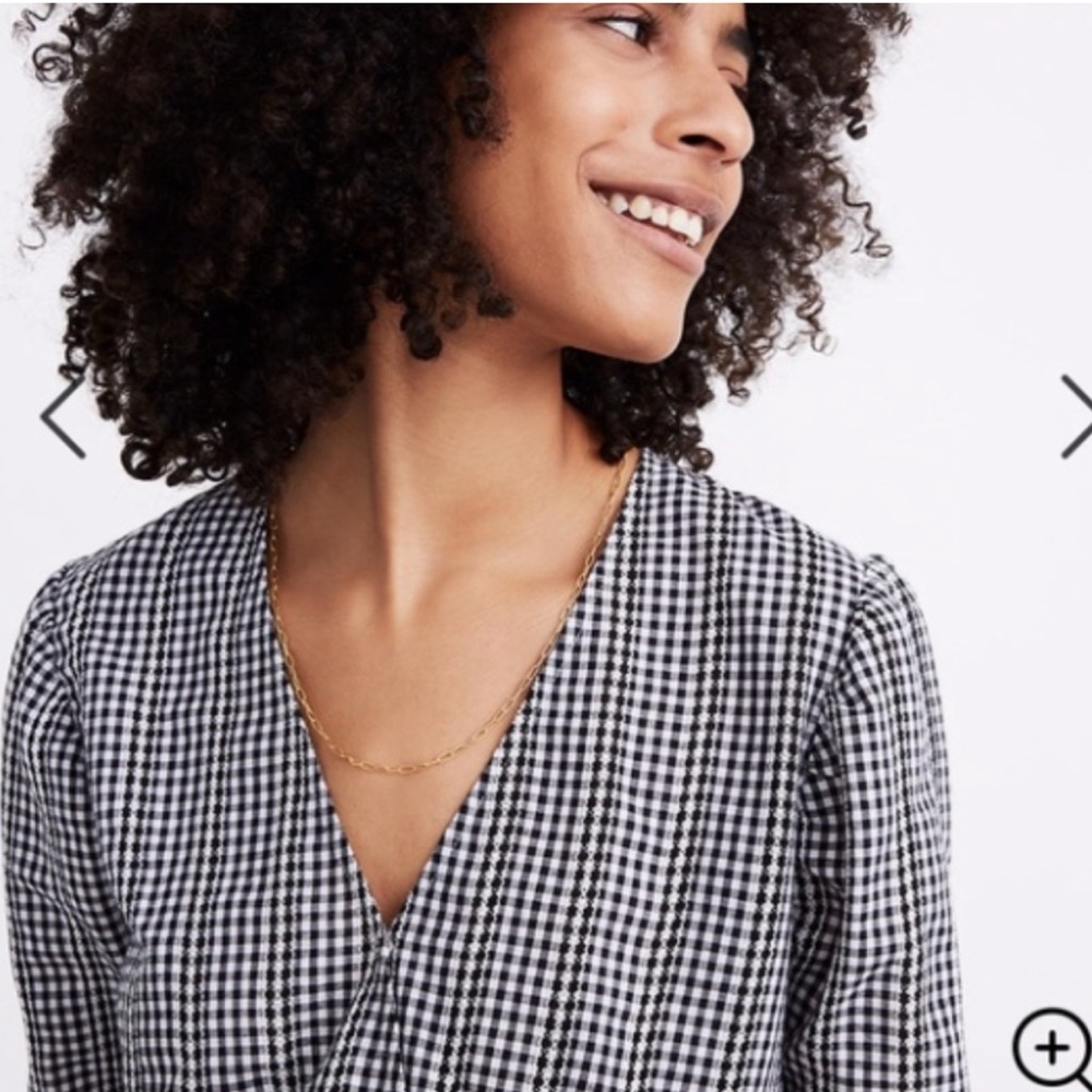 Madewell Crossover Peplum in Gingham